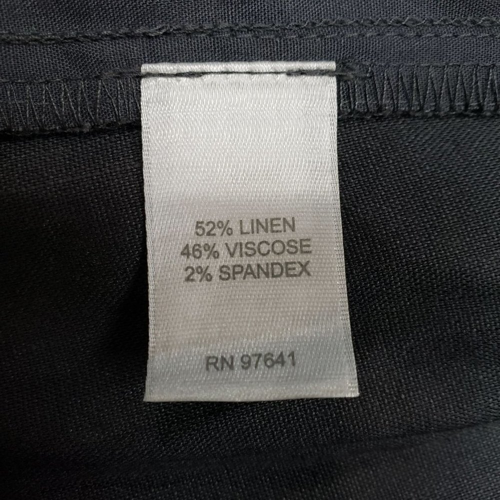 J Jill Linen Stretch Pants Womens 14 Petite Gray High Rise Trouser Pull On - Picture 9 of 10